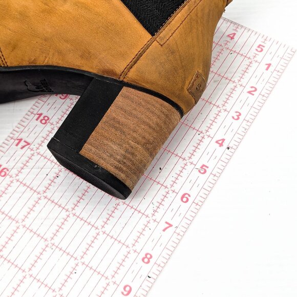 Sorel Women Addington Wheat Nubuck Heel Chelsea Ankle Boots sz 9 - Picture 6 of 7